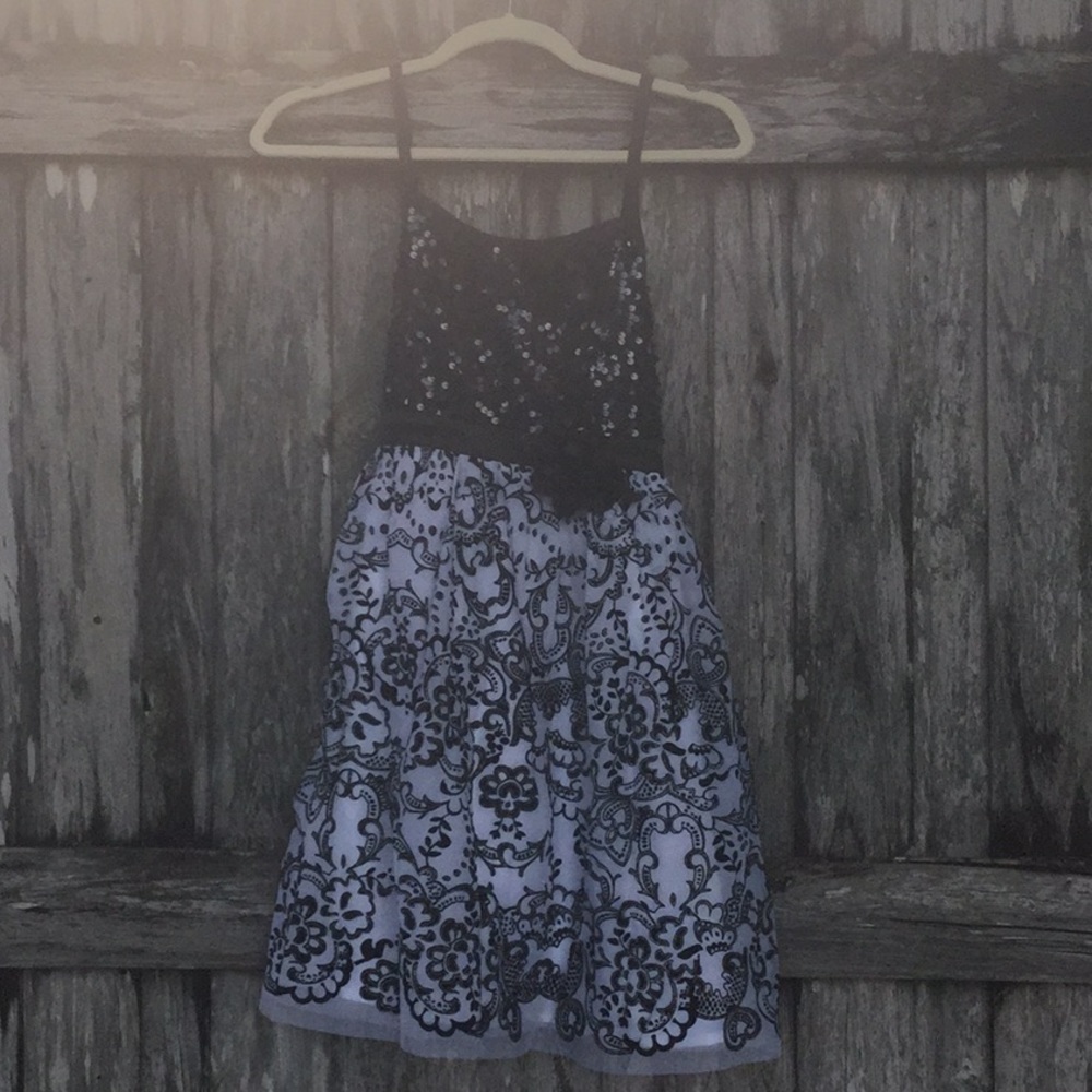 Girls Justice Black and White Dress